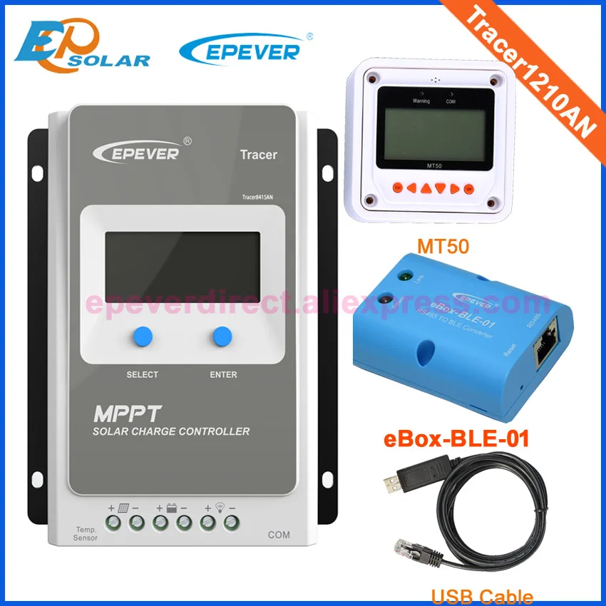 

mppt Tracer1210AN 10A 10amp 12v 24v auto work solar panel regulators bluetooth function temperature sensor and MT50 remote meter