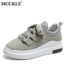 MCCKLE/Вулканизированная обувь размера плюс; женская обувь на платформе со шнуровкой; удобная Весенняя женская обувь на плоской подошве для студентов; удобная обувь