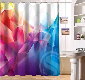 

Colored fluorescent color decorative pattern Personalized Custom Shower Curtain Bath Curtain Waterproof Eco-Friendly SQ0506-L03