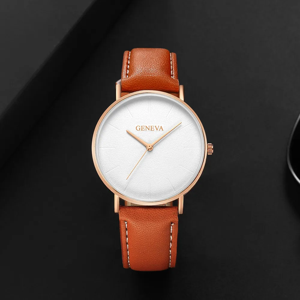 

Cheap Fashion Casual Women Students Minimalist Trend Temperament Art Design Small Dial leather Couple Watches 999