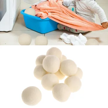 

1 x 6cm Wool Dryer Balls Drying Fabric Softer Luandry Home Washing White 10166