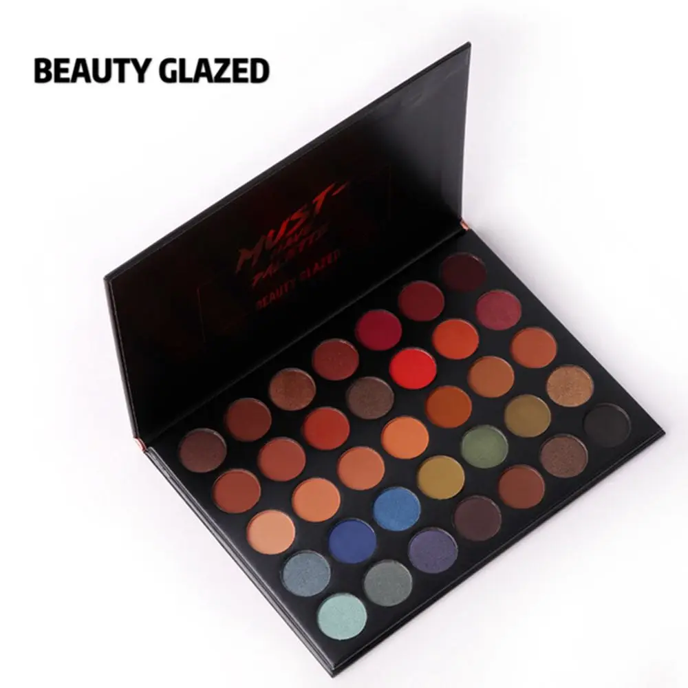Палитра теней для век Beauty Glazed 35 цветов модные матовые студийные блестящие тени