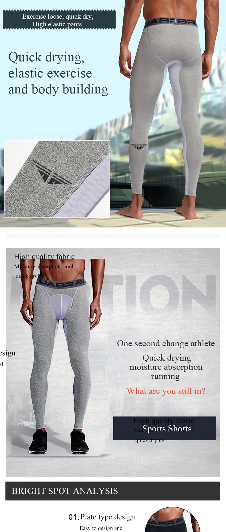 UABRAV мужские колготки для бодибилдинга, мужские компрессионные штаны, штаны для бега, мужские спортивные облегающие брюки, спортивные мужские брюки