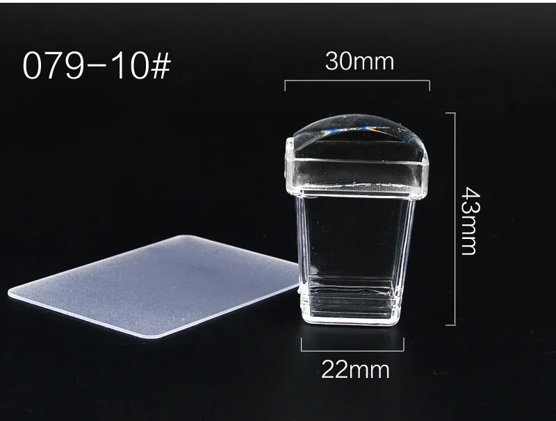 10 типов, дизайн, чистые прозрачные силиконовые штампы для дизайна ногтей, скребок с крышкой, прозрачные штампы для ногтей, штамповки, инструменты для дизайна ногтей