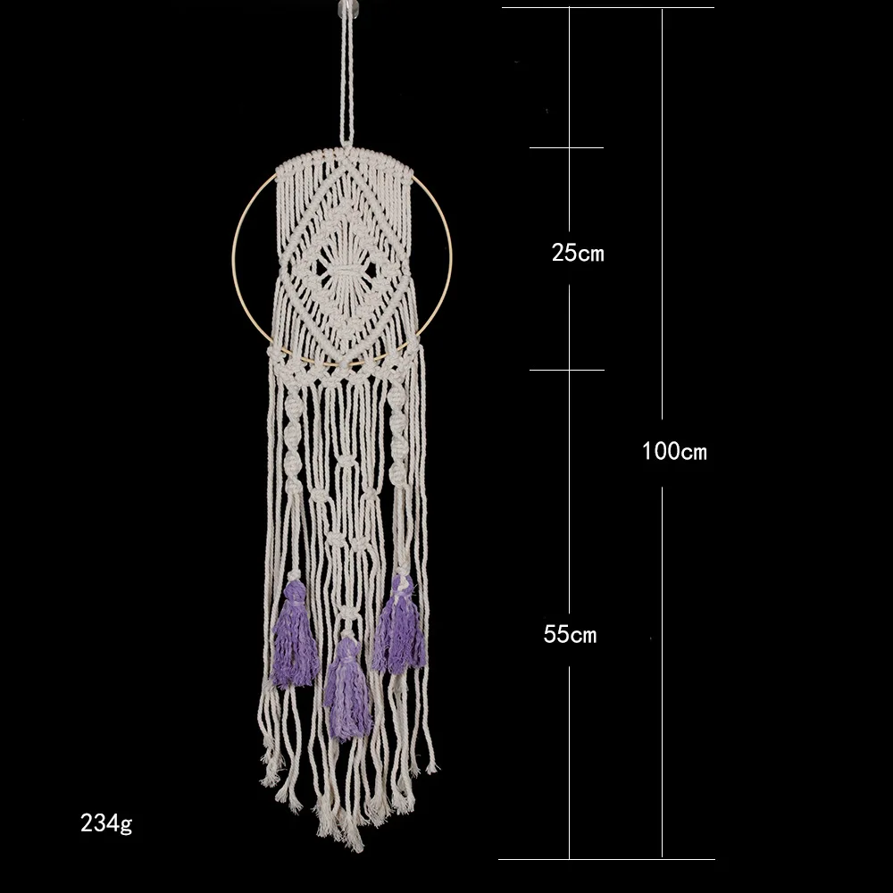 Тканый хлопок гобелен из макраме нить богемные висячие украшения свадебные настенные декорации HN97