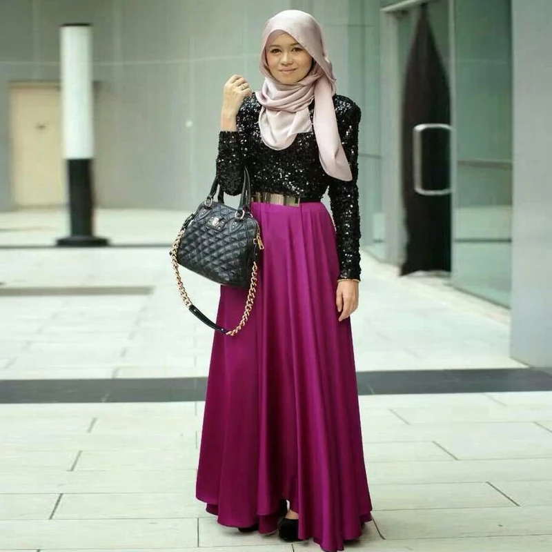 

Muslimah and Hijab Fashion Long Skirts Custom Made Chic Invisible Zipper A Line Floor Length Women Skirts Maxi Skirts