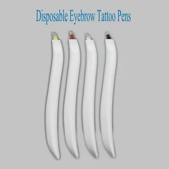 

10pcs Disposable Embroidery Microblading Eyebrow Tattoo Pens with 12F/14F/17F/18U Needles Permanent Makeup Manual Tattoo Pen