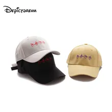 Для мужчин Для женщин плотная изогнутые солнцезащитный козырек вышивка Бейсбол Кепки однотонная шляпа Мода, регулируемый кепки в стиле хип-хоп