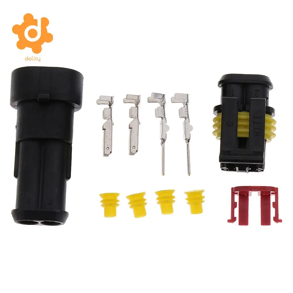 Baoblaze 1 Set 1/2/3/4/6 Pin HID Sealed Waterproof Quick Splice Electrical Wire Connector Plug