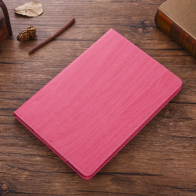 Для iPad Air 2 Air 1 чехол iPad 9,7 дюймов Анти-настоящая зернистая древесина PU кожаный умный чехол Чехол Авто Пробуждение чехол - Цвет: Rose