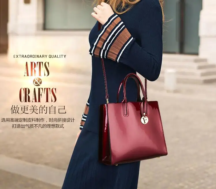 Роскошная дизайнерская красная лакированная кожаная сумка-тоут, женские сумки от известного бренда, женские лакированные сумки, сумки для женщин, сумка через плечо