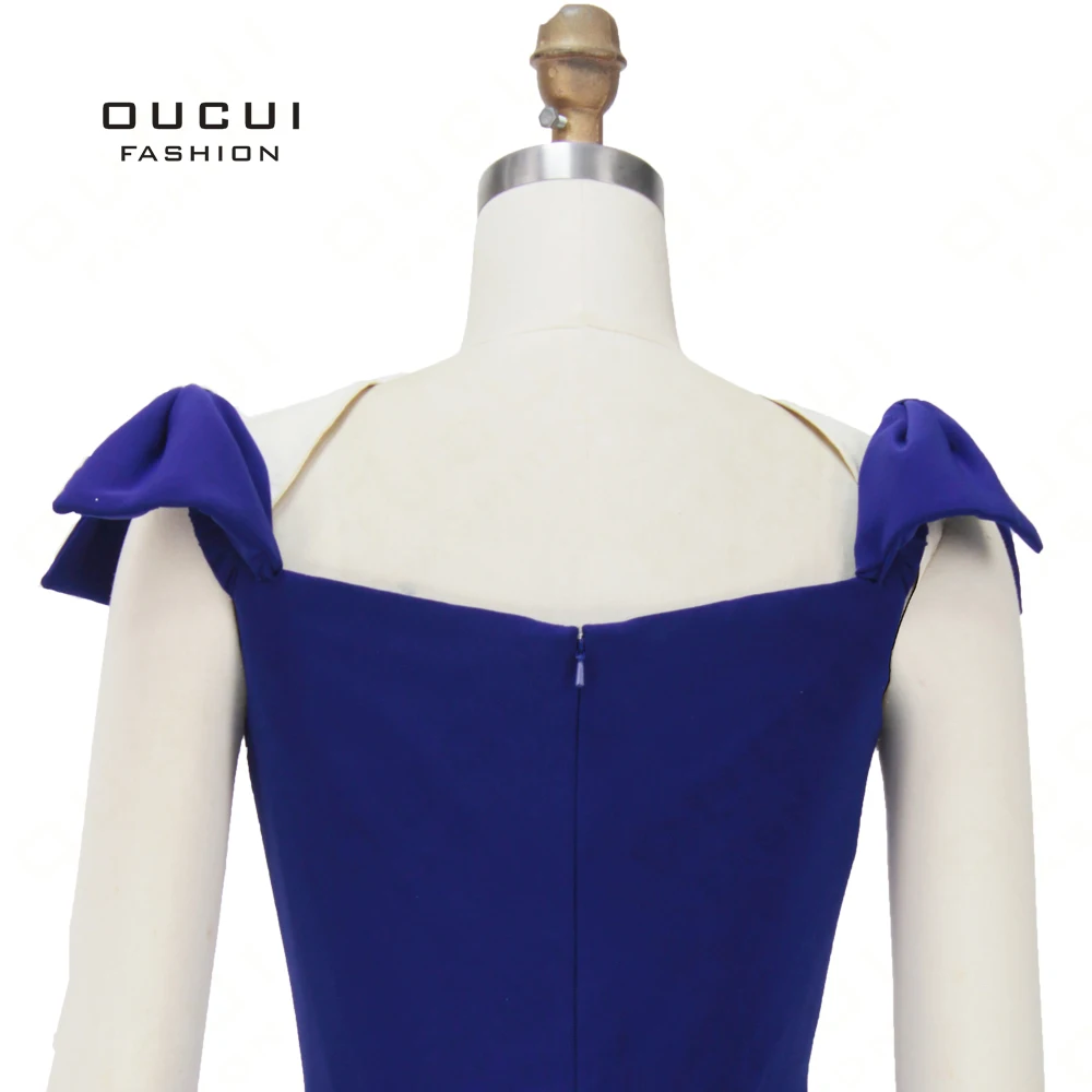 Темно синие с открытыми плечами Vestido коктейльные платья 2019 короткий рукав черный Халат Вечеринка Платья для особых случаев OL103209