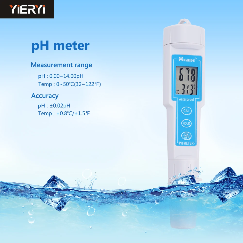 yieryi Digital pH Meter CT 6020 0.00 14.00pH Value Waterproof Acidity