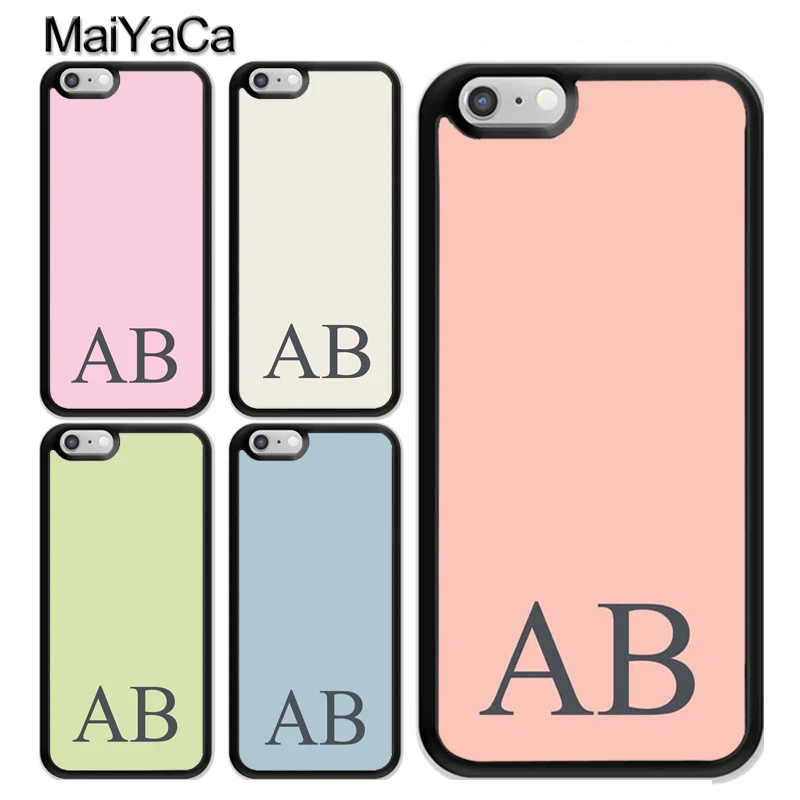 

MaiYaCa Personalised Custom Pastel Monogram Soft Rubber Cover For Apple iPhone XS MAX X XR 8 7 6 6S Plus 5S SE Phone Cases