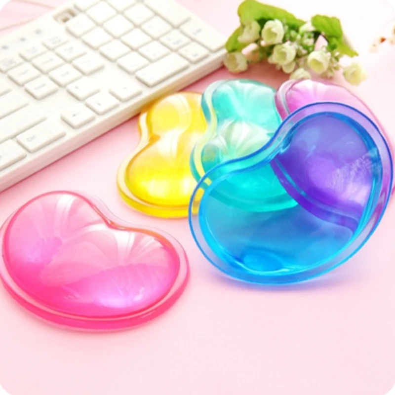 

Comfort Gel Computer Mouse Hand Wrist Rests Support Cushion Wrist Heart- shaped Pad Promotional Gift Random Color