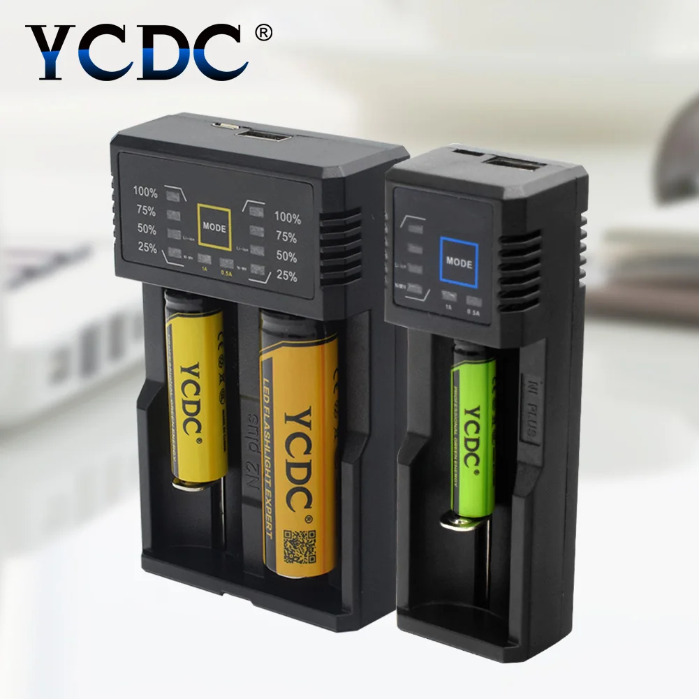 

YCDC Single / Dual slots 18650 Rechargeable Battery Charger For Universal 26650 10440 AA 18650 16340 14500 AAA Batteries