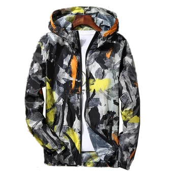 

Graffiti 6xl Men Jacket Hooded Camouflage Big Size Smart Casual Mens Jackets Korean Street Camouflage Hiphop Men Coat 5J003
