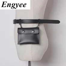 Бренд Engyee чехол на пояс, однотонный черный кожаный поясной пакет, женская маленькая сумка, дорожный кошелек, женская сумка для телефона, поясная сумка, набедренная сумка