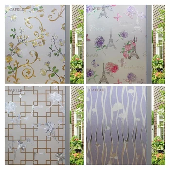 

Wide 45/60cm Decorative Privacy Stained Glass Window Film No-Glue Static Film On The Window Stickers Bedroom CW75