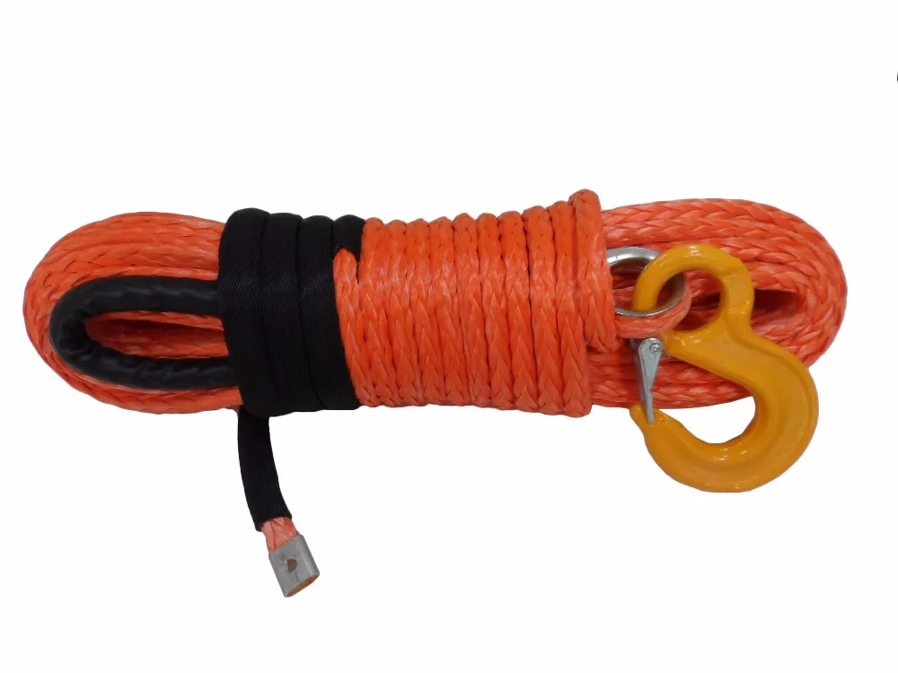 High Quality 12mm*30m Orange Synthetic Winch Rope,ATV Winch Cable