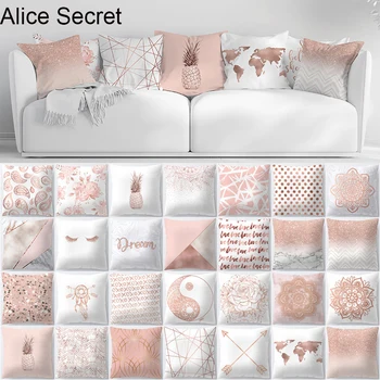 

Fashion Rose color Pillow Case 45*45 Polyester Home Throw Pillows Soft Decorative Cushion Pillow Cover Chair Pillow Covers