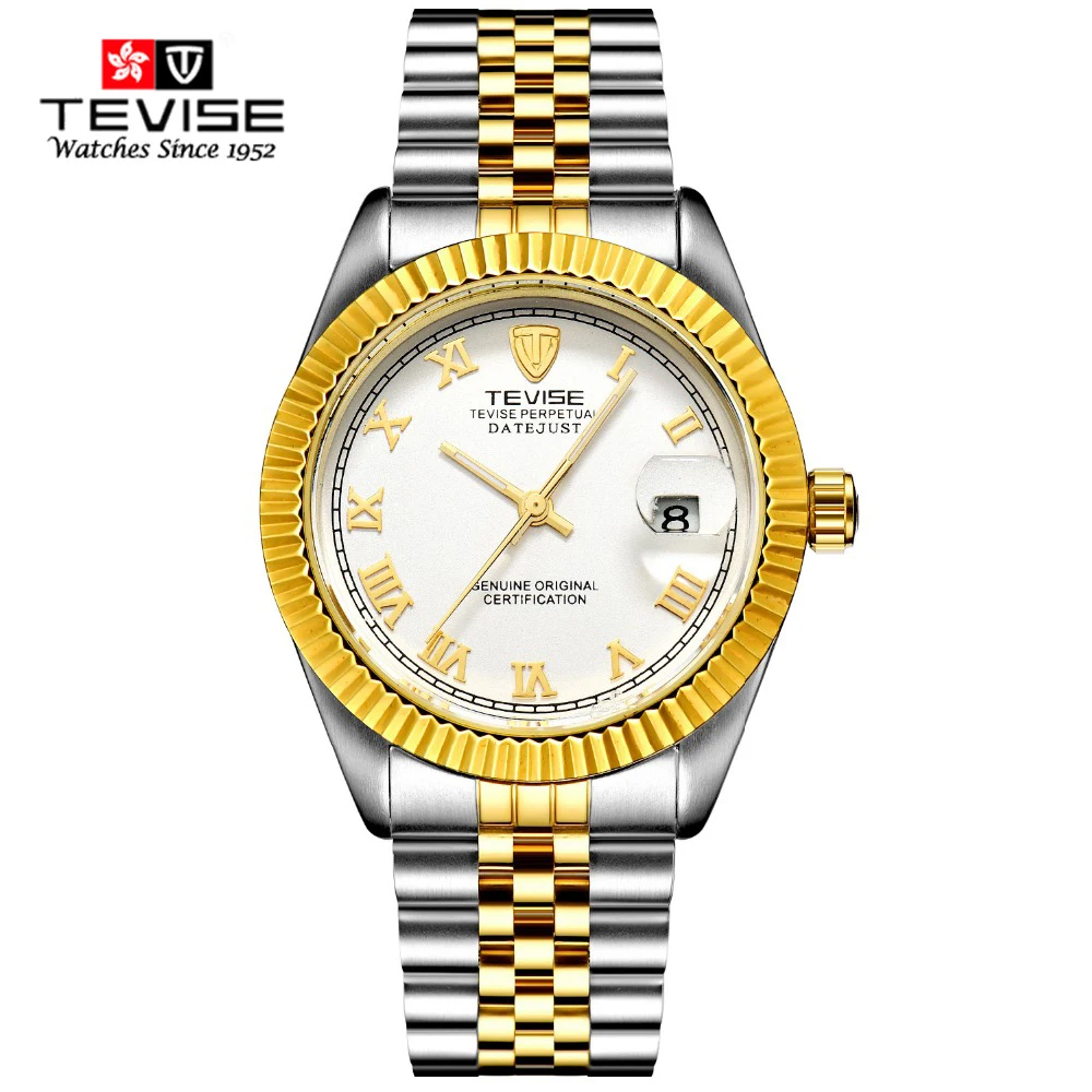

TEVISE New Luxury Casual Clock Men Automatic Watch Roman Number Business Watch Mechanical Relogio Male Montre Watch Mens Relojes
