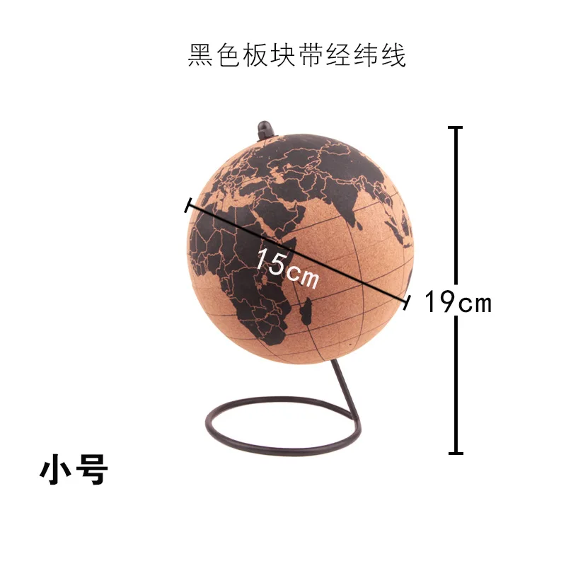 Пробка Деревянный теллурий Карты основного хода шарообразные, Офис украшения Карта мира надувные тренировочные география карта шар модель «Земля» - Цвет: small size