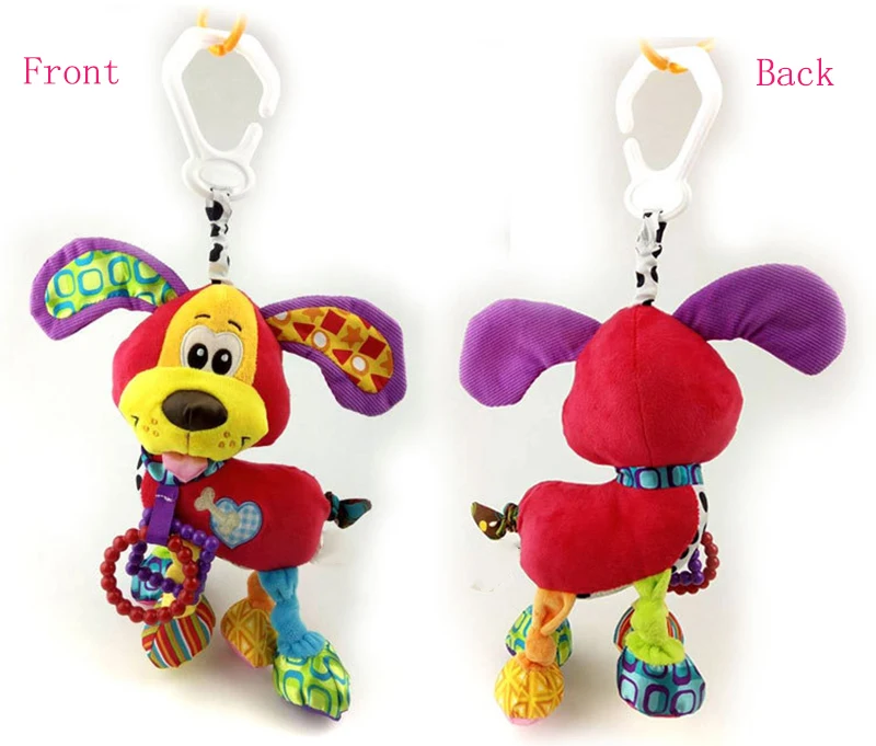 35*22CM Musical Cute Rattles Bed Crib Stroller Kids Stuffed Doll Vibrator Dog Hand Bell Shake RingToy With Teether D012 4 35*22CM Musical Cute Rattles Bed Crib Stroller Kids Stuffed Doll Vibrator Dog Hand Bell Shake RingToy With Teether D012 4
