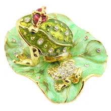 Легендарный девичник Frog Prince кристаллы жаба король корона, брелок Шкатулка лилии(8.3*6.8*5.5 см(Д* Ш* В