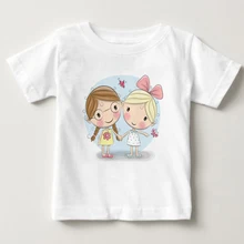 Camisa das meninas T crianças t camisas de manga Curta para a menina top roupas roupas de Verão 100% Algodão Character Impressão menina do verão camisa