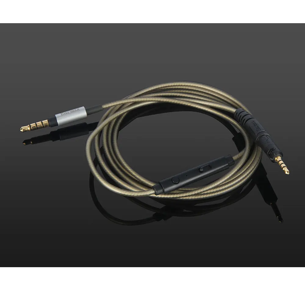 

Upgrade Silver Plated Audio Cable With remote mic For audio technica ATH-M50x M40x M70x M60x headphones