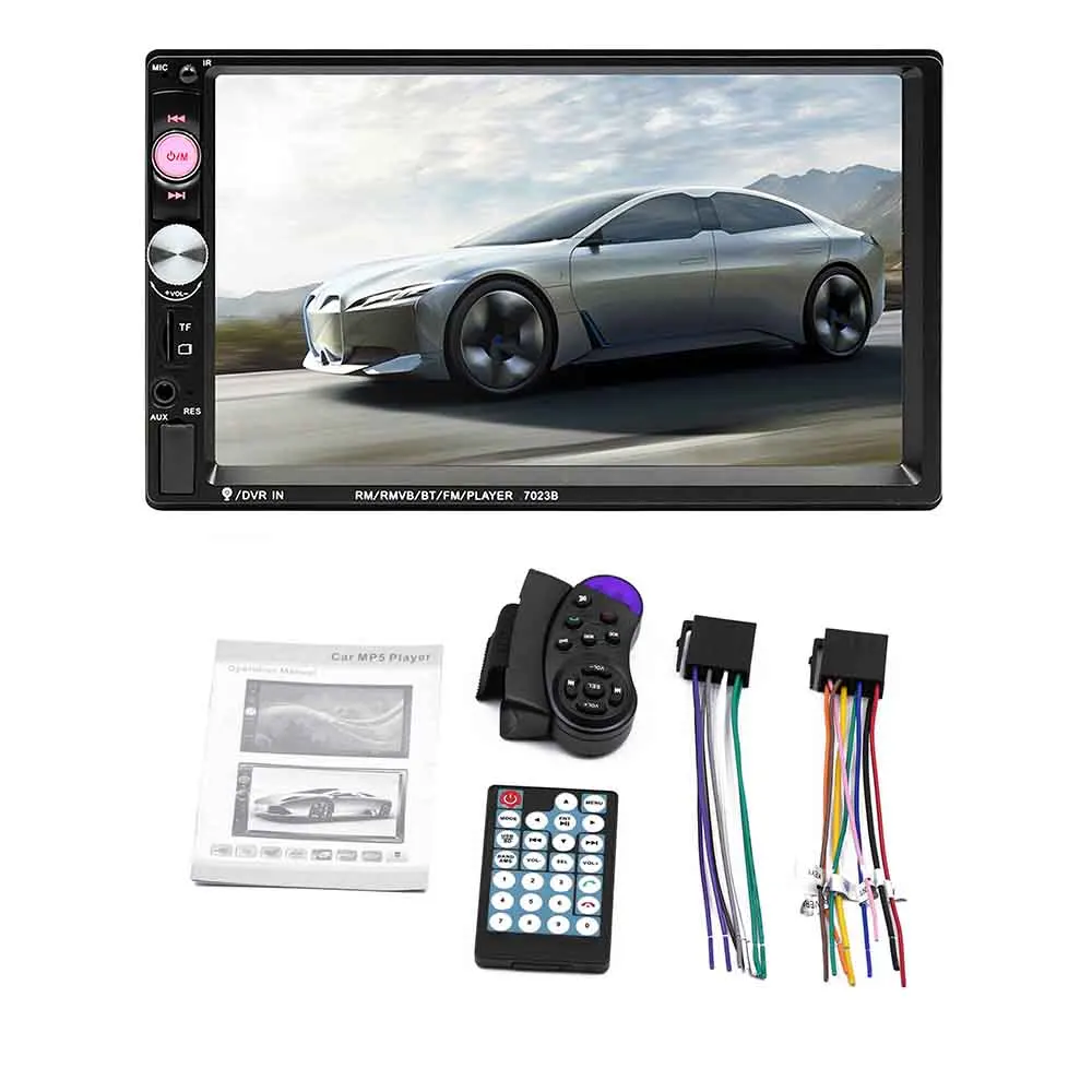Автомагнитола 2din 7023B MP5 плеер с поддержкой Bluetooth камерой заднего вида и пультом