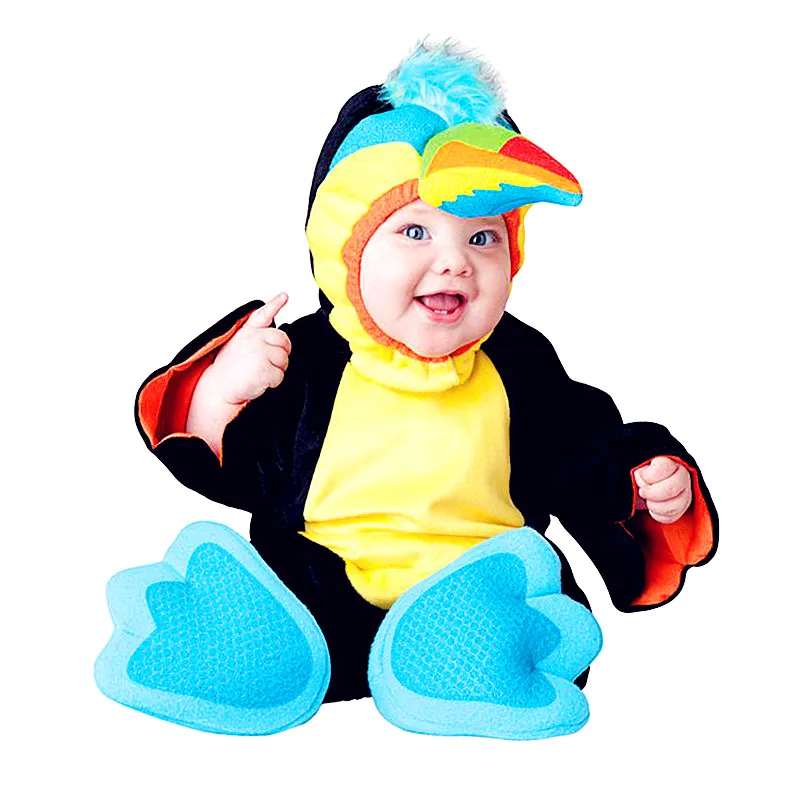 

Christmas Gift Winter Baby Formal Dress Animal Parrot Pig Butterfly Cow Cosplay Costume Breathable Hooded Rompers L2656
