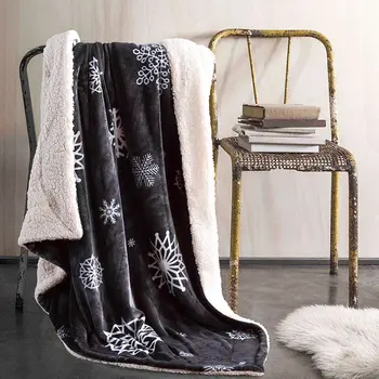 

Luxury Large Reversible Warming Heated Fuzzy Sherpa Throw Blanket, Soft and Cozy- 70" x 78" (Gray) Machine Washable