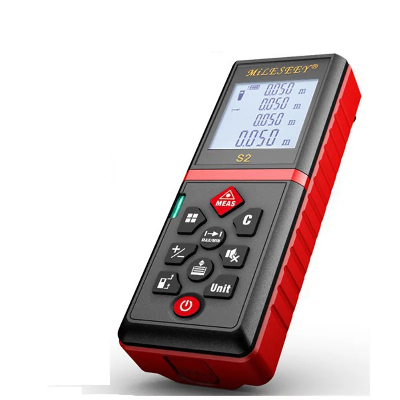 Mileseey S2 60M Laser Distance Meter Laser Rangefinder And Measuring Tool Black Laser Measurer Bubble Levels Mute Function Mileseey S2 60M Laser Distance Meter Laser Rangefinder And Measuring Tool Black Laser Measurer Bubble Levels Mute Function