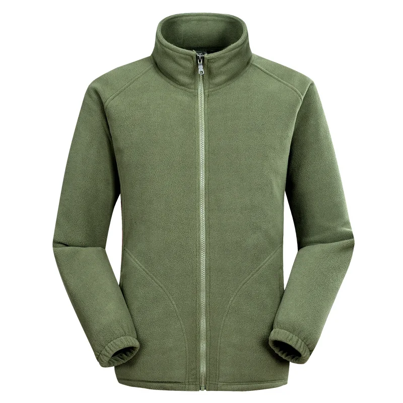 

Casual Soft shell Fleece Sweatshirt Men Spring Autumn Tops Outwear Solid Color Stand Collar Cardigan Zipper Sweatshirt Homme