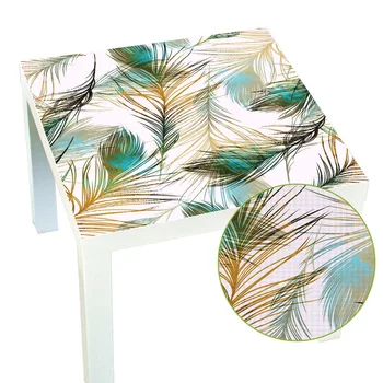 

ZHIYU Brand Peacock feathers parttern table film renovation stickers waterproof and oil-proof wallsticker decor customized LK012