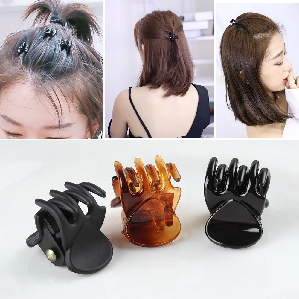 

5/12PCs Hot Black Brown Color Mini Hair Claws Clamp Plastic Girls Women Lady Hairpins Clips Crab Claw Hair Styling Accessories