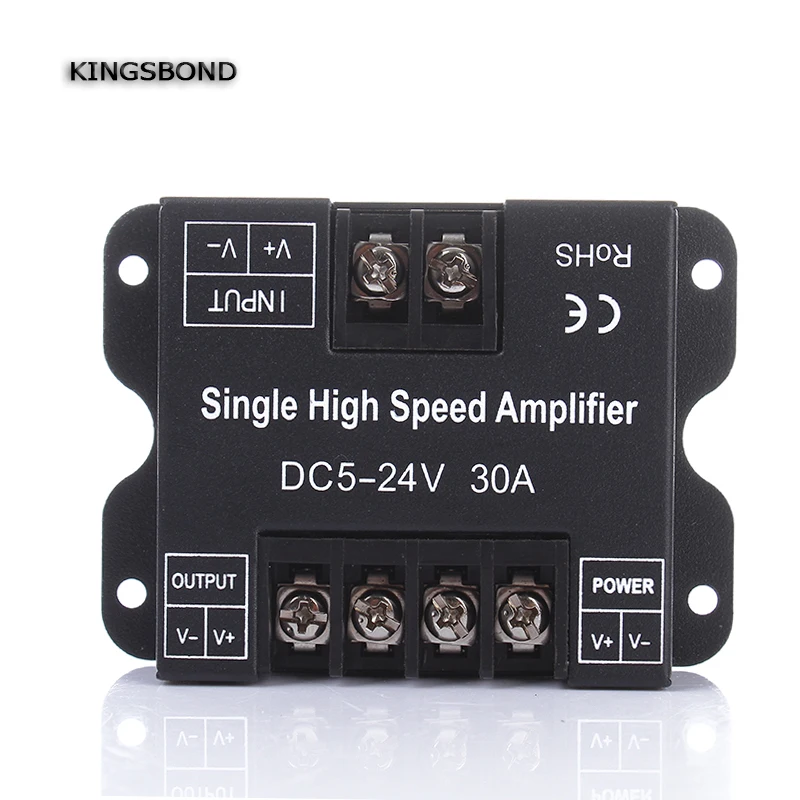 

DC5V 12V 24V 30A Single Color LED Amplifier Data Signal Repeater 1CH 1 Channel Dimmer Power Amplifier for White LED Strip Lights