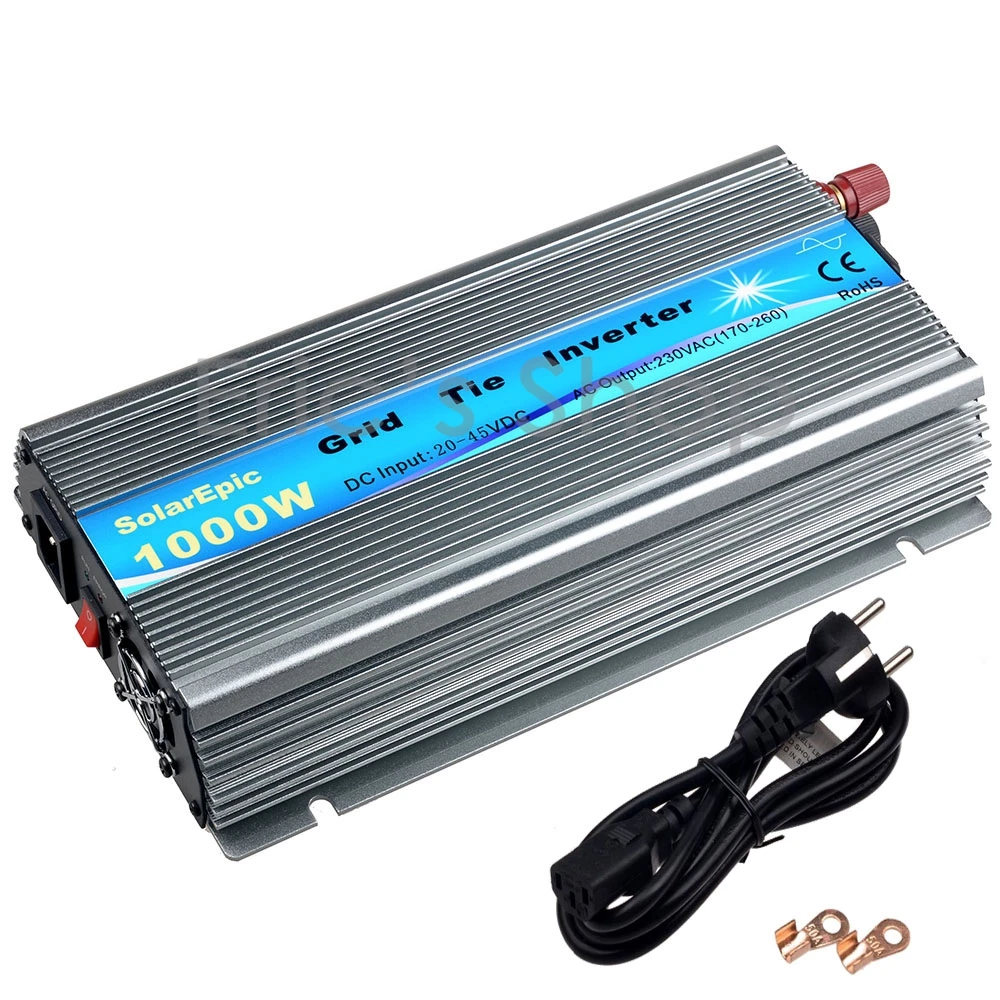 

1000W Grid Tie Inverter DC20V-45V to AC220V Pure Sine Wave Inverter Fit For 24V/36V 60cells/72cells Solar Panel Solar Inverters
