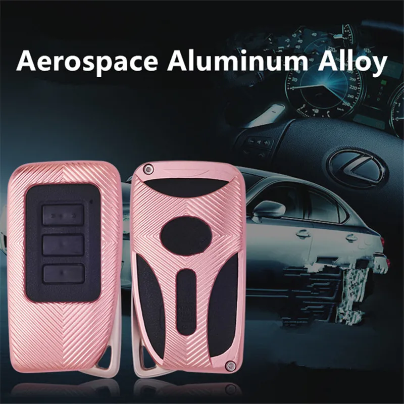 

Aluminum Alloy metal +leather car key case cover shell For Lexus IS ES GS NX GX RX LX LSRC 200 250 300 350 450H 300H 2013-2017