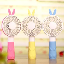 Милый кролик ручной вентилятор открытый портативный USB летний охлаждающий вентилятор перезаряжаемый 2 зубчатый вентилятор
