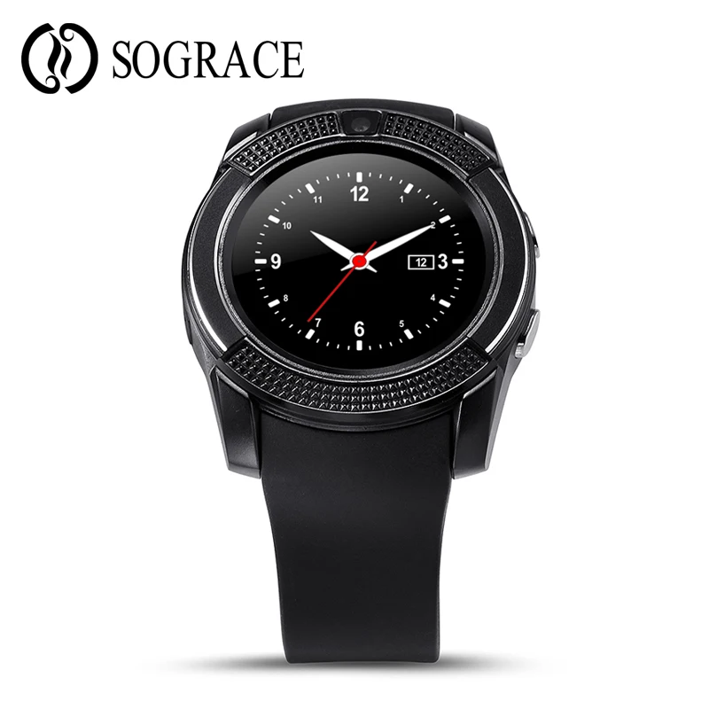Sograce V9 Bluetooth Smart часы 1 22 &quotдюймов Smartwatch Поддержка Sim Камера Смарт-часы для