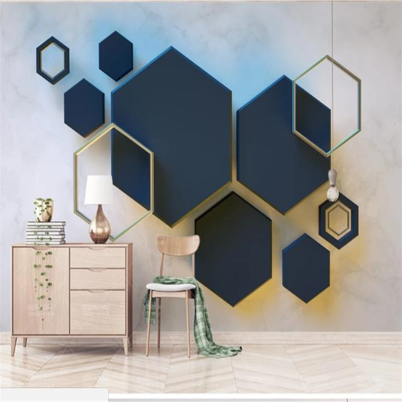 

beibehang Mural 3d Custom Wallpaper 3d Geometric Hexagon Mosaic Mosaic Mural TV Background Wallpaper 3d wall murals wallpaper