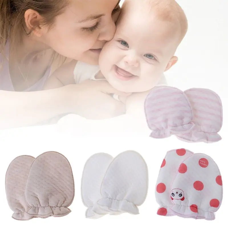 1 Pair Baby Gloves Anti Scratch Face Protection Soft Blend Cotton Warm
