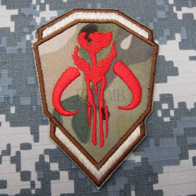 

Multicam Boba Fett Mandalorian Bantha Skull BOUNTY HUNTER Embroidery patch B3369