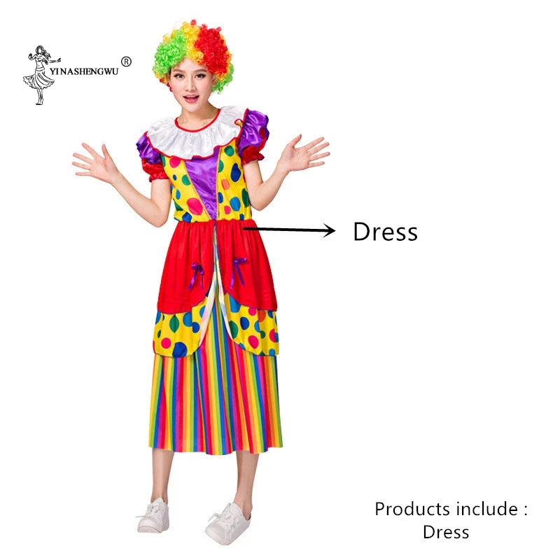 Костюм клоуна для взрослых мужчин и женщин для костюмированной вечеринки костюм цирка клоуна озорное платье-костюм для косплея