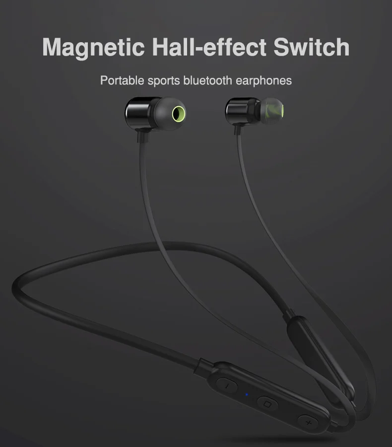 Magnetic Switch Sports Bluetooth Earphones Active Noise Cancelling Wireless Bluetooth Earpiece Headphone Headset with Microphone (1)