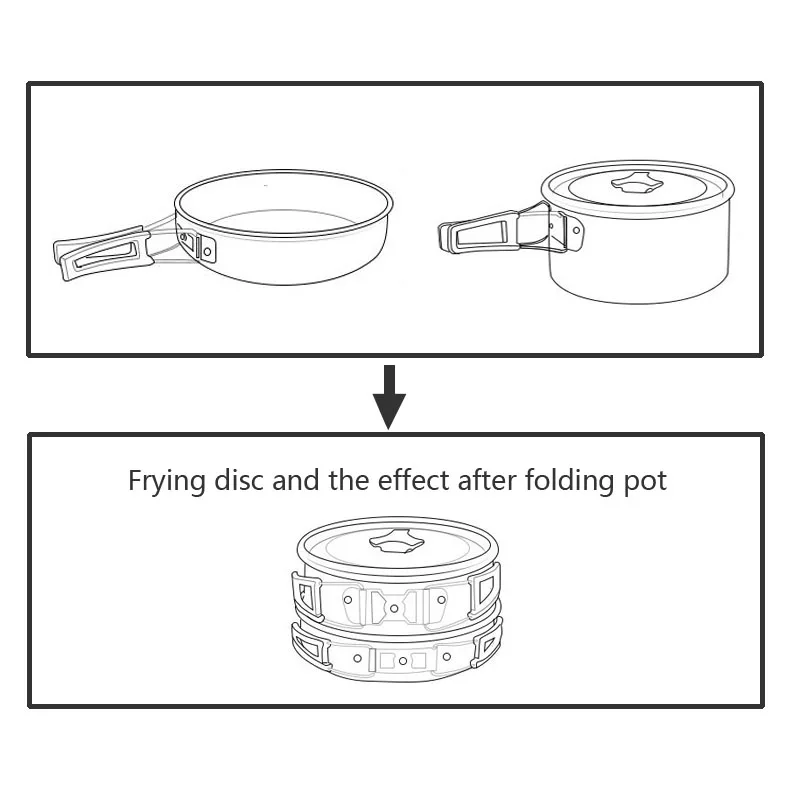 Три комбинации наряд, напольная плита фитинги, кастрюля, 2-3 человек кемпинговый чайник, портативный алюминиевый сплав горшок. W4-020