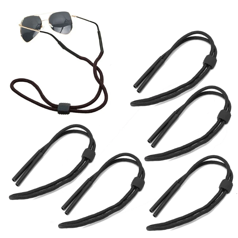 5pcs Neck Cord Sunglasses Strap Non Slip Sport Rope Adjustable String